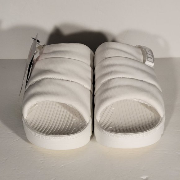 Ugg Maxxer White Woven LOGO Slide Sandal Sugarcane EVA Men's Shoes Sz 11 New - Picture 4 of 7